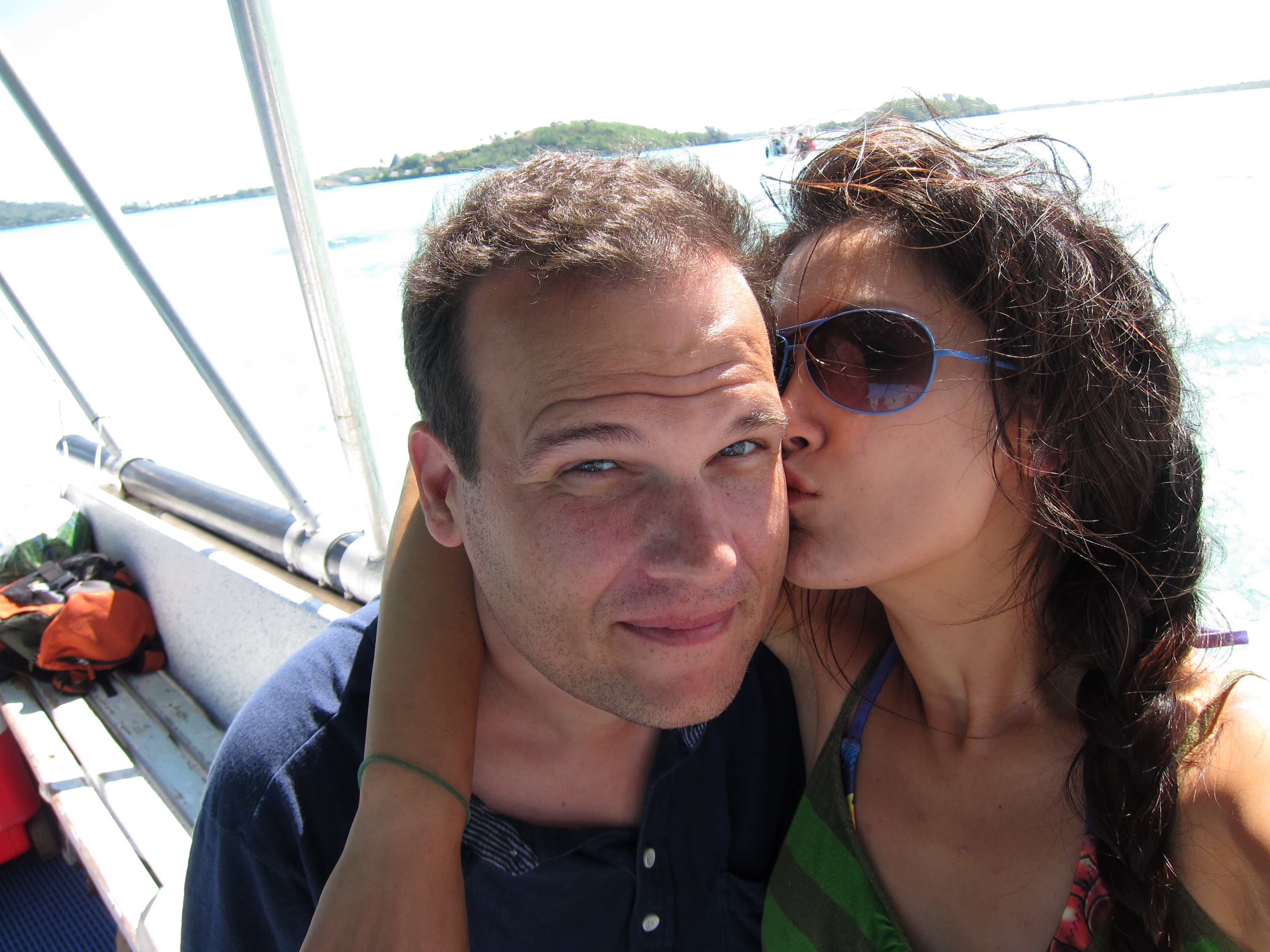 Maggie and Tim on a boat selfie